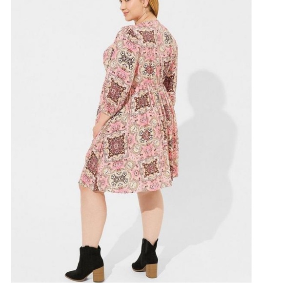 ✔️ *BLACK FRIDAY SALE! Torrid Floral Bohemian Pink Dress - Picture 7 of 10
